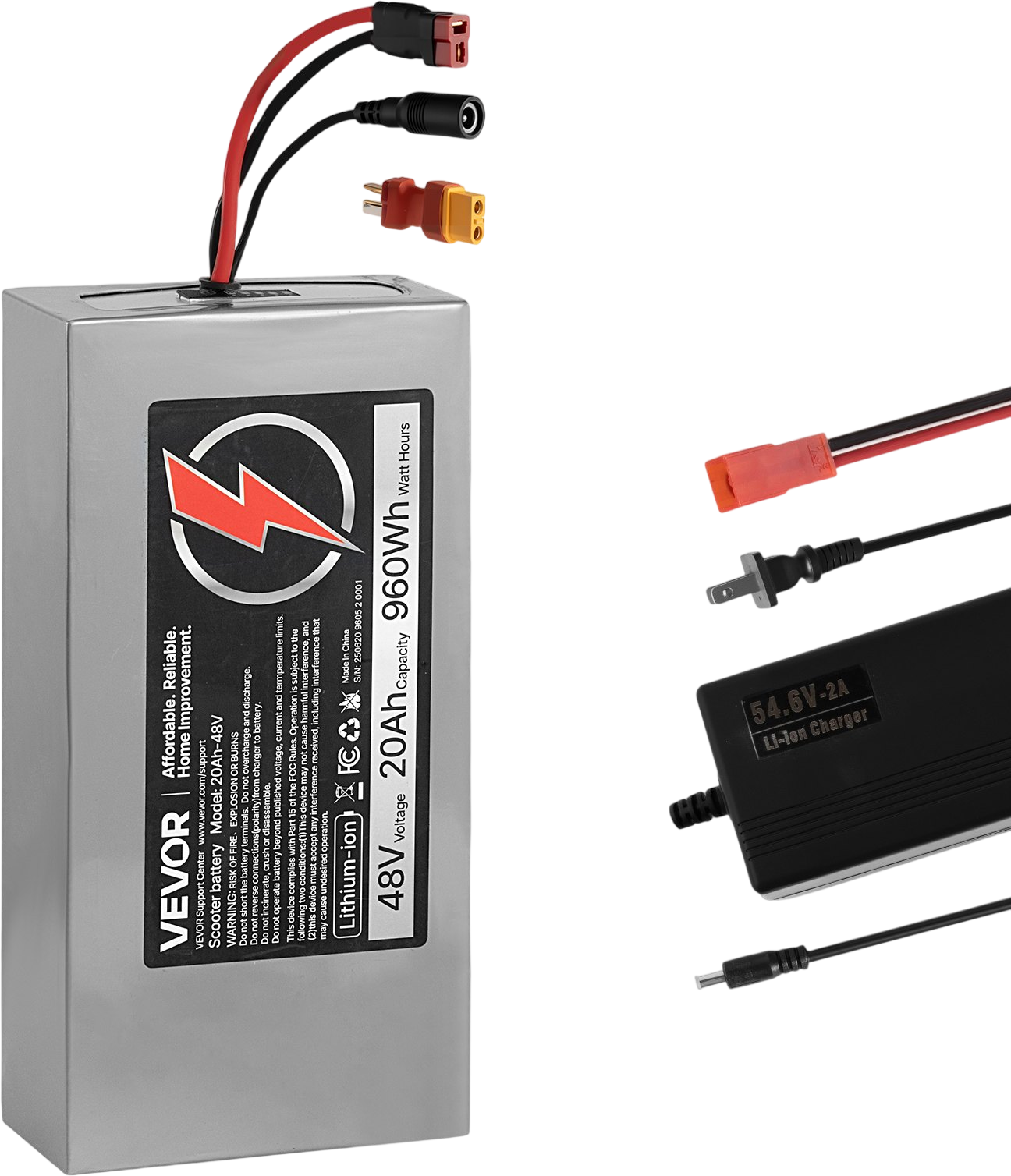 Vevor Lithium Battery Pack 48V 20Ah 30A BMS 4800W for Electric Scooters eBikes New