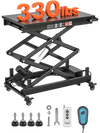 VEVOR Electric Lift Table, 330 lbs Capacity Double Scissor Lifting Table, Great for Material Handling, Moving, Transportation, 43 in Max. Height Adjustable Lift Platform, 4 Swivel Casters with Brakes