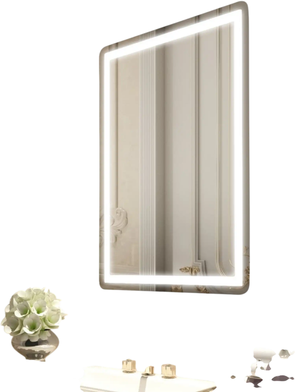VEVOR LED Bathroom Mirror, 24" x 32" LED Bathroom Vanity Mirror with Frontlit and Backlit, Anti-Fog Memory Mirror with Lights, Stepless 3 Colors Temperature Dimmable Bathroom Mirror, Wall Mounted