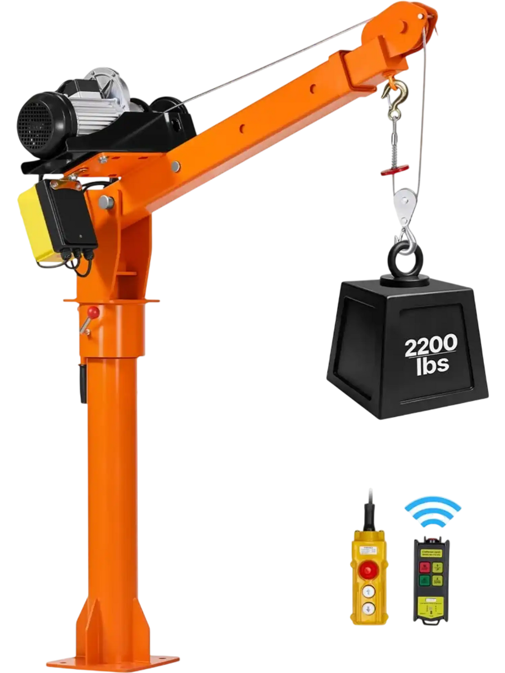 VEVOR Electric Truck Crane, 2200 lbs Pickup Truck Crane with 2200 LBS Electric Hoist, 360° Rotating Telescopic Boom, Premium Galvanized Steel, Foldable Pickup Bed Jib Hoist for Machine Lumber Lifting