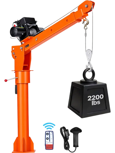 Vevor Truck Crane Electric Pickup Bed Jib with 12V 6000 lbs Winch 2200 lbs Capacity New