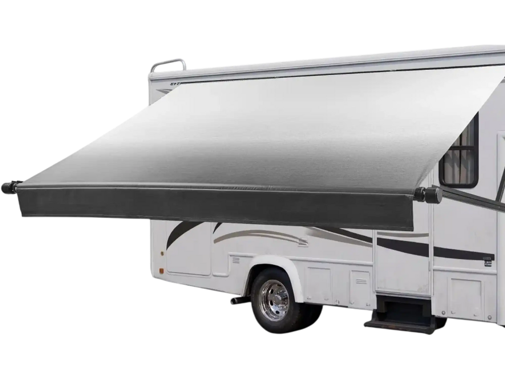 VEVOR Motorized RV Awning Complete Kit, 20.06FT Electric Retractable RV Awning with Aluminum Alloy Frame & Waterproof Fabric, Outdoor Camping Trailer Awnings Fit Most RVs (20FT Type, Gradient Black)