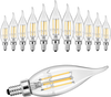 VEVOR LED Candelabra Bulbs, 12-Pack Dimmable Chandelier Light Bulbs, Vintage Flame Tip Candle Light Bulb with 2725K Warm Lighting, 90+ High CRI & E12 Base for Chandeliers, Wall Sconces & Table Lamps