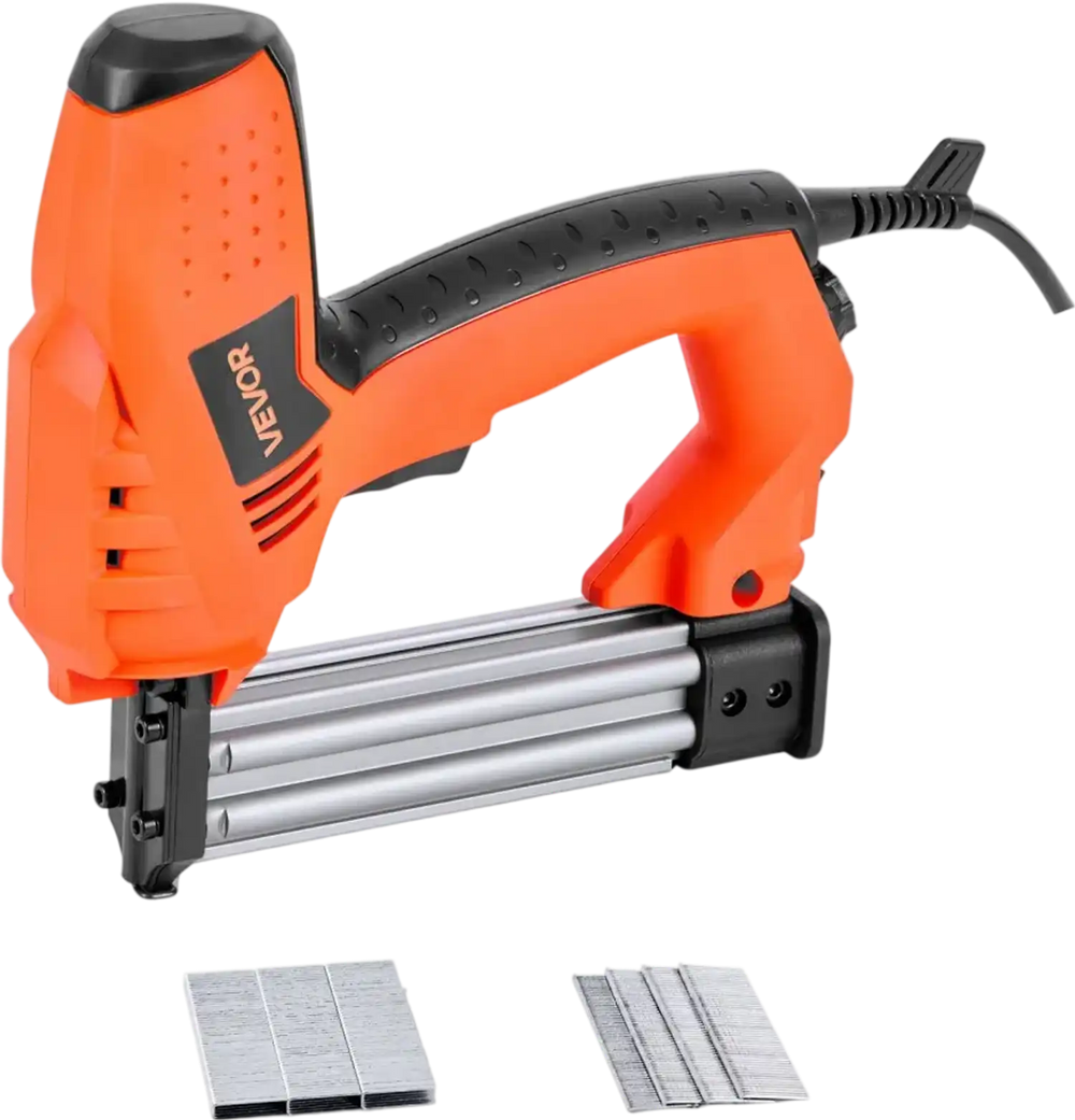 VEVOR Electric Nail Gun, 2-in-1 Staple Gun Brad Nailer, 18 Gauge 1-1/4 inch, Stapler Brad Nailer with 1000 Pcs Staples and 1000 Pcs Nails, Non-Slip Rubber Grip, for Woodworking and DIY Projects