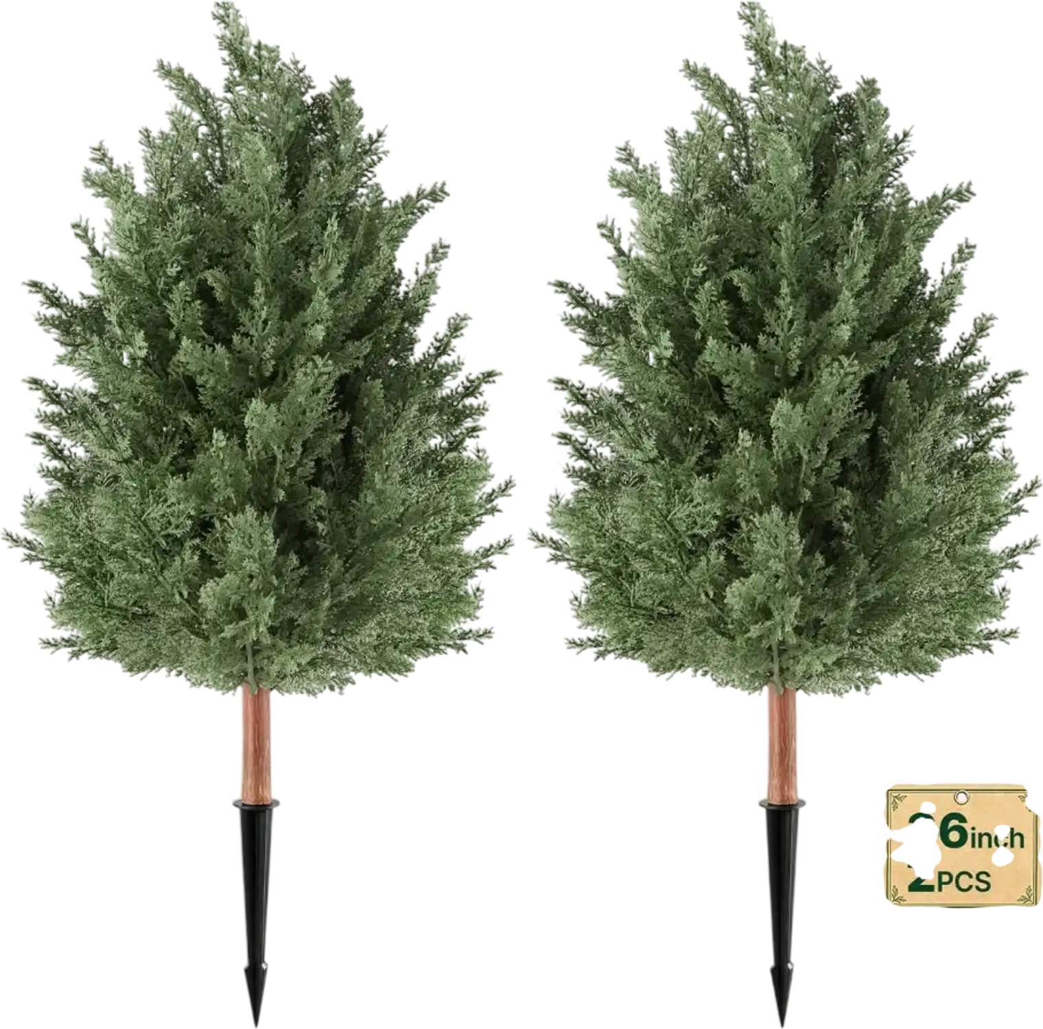 Vevor Artificial Topiary Cedar Bushes 3' Set of 2 Indoor Outdoor Faux Shrubs New