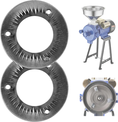 VEVOR 2PCS Grinding Sheets for Electric Grain Mill Grinder, Cast Iron Dry Grinding Discs, Replacement Grinding Plates Compatible with VEVOR GM-001, GM-002, GM-003 Corn Spice Mill Grinder