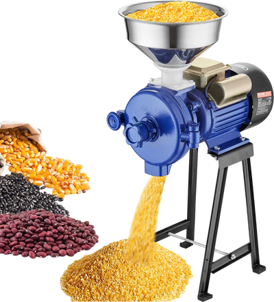 Vevor Electric Grain Mill Dry Grinder 3000W Adjustable Thickness with Funnel New