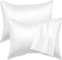 VEVOR Satin Pillowcase, 2 Pack Standard Size Satin Pillow Cases for Hair and Skin, Similar to Silk Pillowcases with Hidden Zipper, Smooth, Soft and Breathable Cooling Pillowcase, for Sleeping (White)