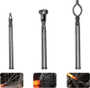 VEVOR Blacksmith Tongs 3-Piece V-Bit/Blade/Flat Jaw Tongs Set Carbon Steel, for Bladesmithing & Blacksmithing, Firm Grip, Extended Handles, Premium Material, Forge Tongs Bundle Set with Rivets, Black