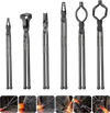 VEVOR Blacksmith Tongs 6-Piece V-Bit/Flat/Blade/Square/Wolf Jaw/ZV Tongs, for Bladesmithing & Blacksmithing, Firm Grip, Extended Handles, Premium Carbon Steel, Forge Tongs Bundle Set with Rivets