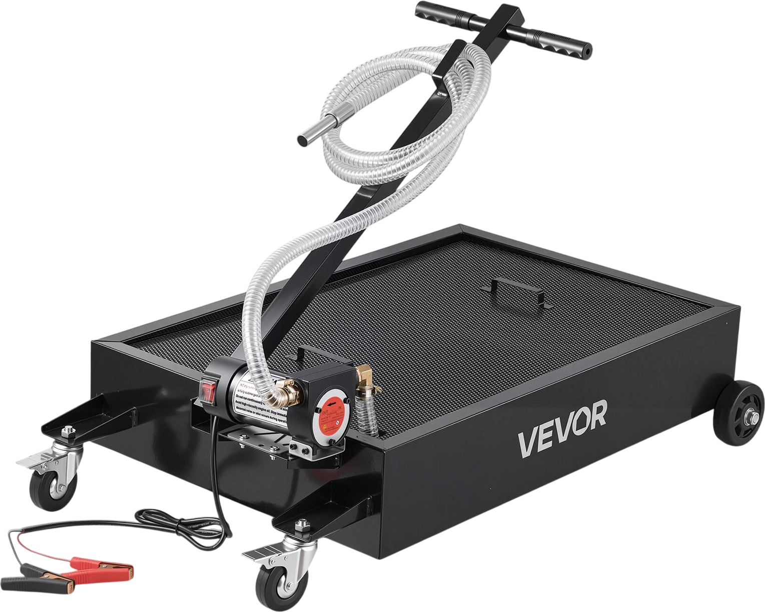 Vevor Rolling Oil Drain Pan Low Profile 15 Gal. Capacity with Electric Pump New