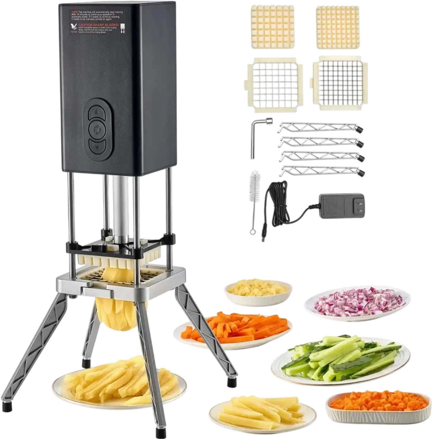 Vevor Electric Potato Slicer Commercial French Fry Cutter with 2 Blades New