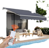 VEVOR Electric Retractable Awning, 9.8' x 8.2' Motorized Patio Awning, Sunshade Shelter with Remote Controller & Manual Crank Handle, Waterproof Polyester Fabric for Outdoor Deck, Balcony, Yard, Gray