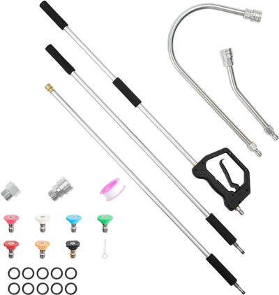 Vevor Pressure Washer Wand 9' Telescoping 4000 PSI Gutter Cleaner Kit New