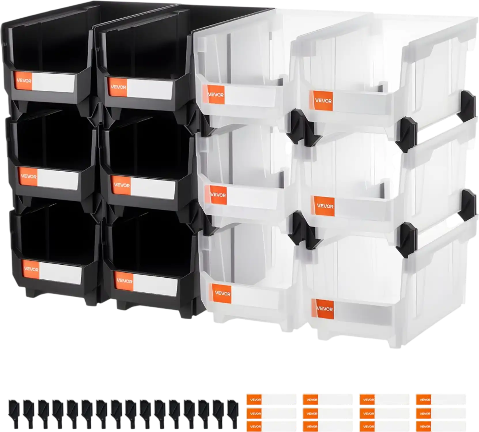 Vevor Storage Bins Plastic Stackable 14.8