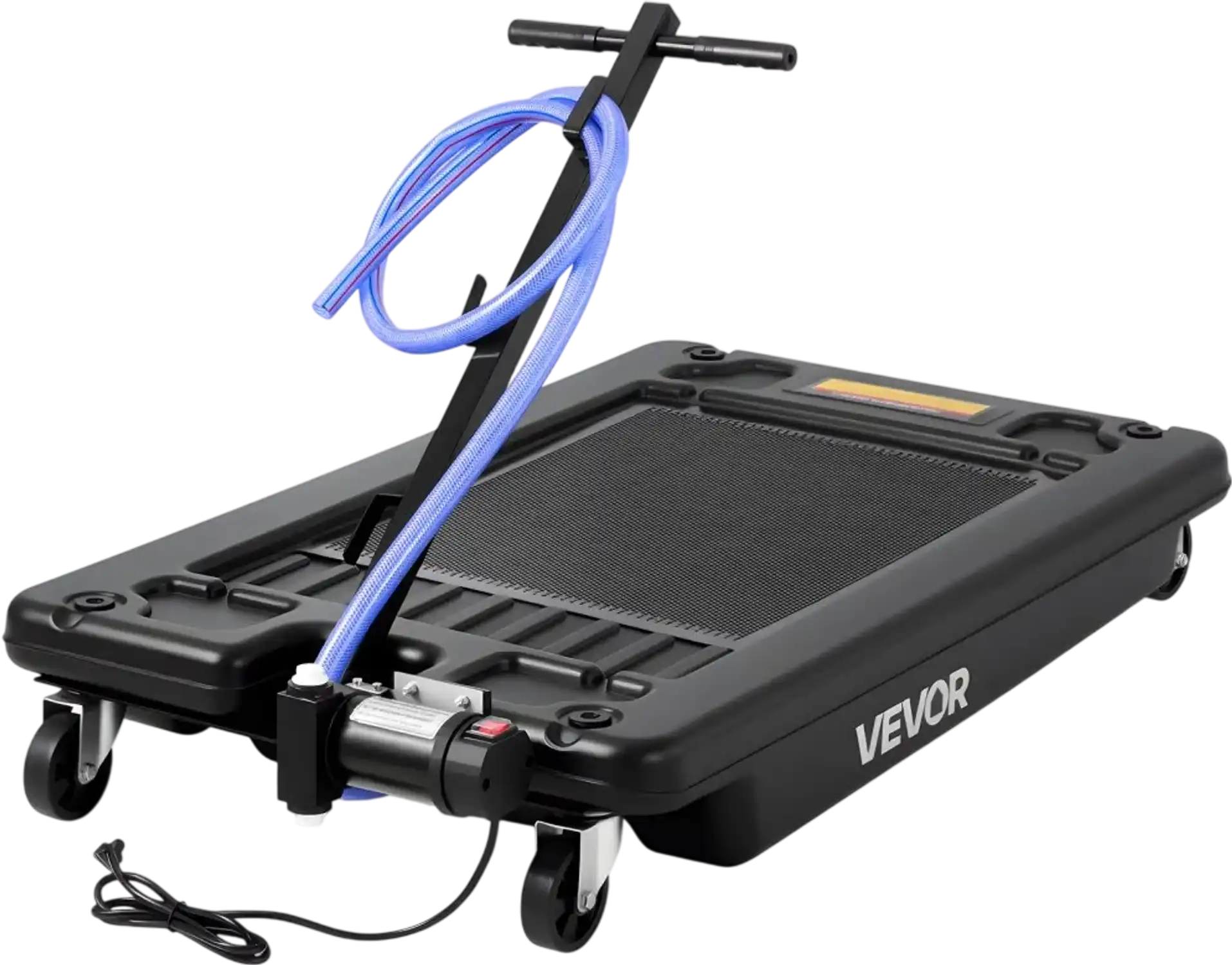 Vevor Oil Drain Pan Low Profile 17 Gallon Rolling Oil Drain Pan with Electric Pump 7.2' Hose Black New