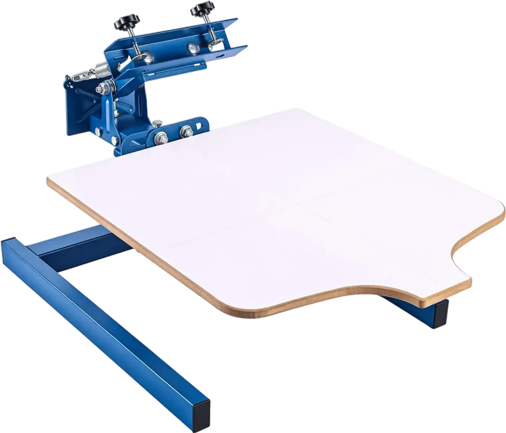 VEVOR Screen Printing Machine 1 Color 1 Station Silk Screen Printing Press, 21.3 x 17.7 in Platen, Adjustable Tension, Powder-Coated Carbon Steel, for T-shirt Clothing DIY, Home and Commercial Use