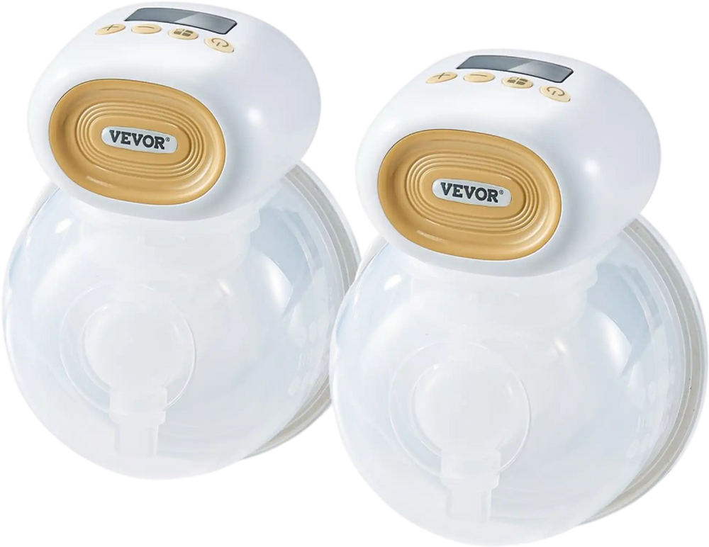 VEVOR Breast Pump, Wearable Electric Breast Pumps Hands Free, 4 Mode & 12 Levels, 300mmHg Strong Suction, Ultra-Quiet Rechargeable Portable Breastfeeding Pump with LED Display, 24mm Insert/28mm Flange