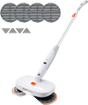 VEVOR Cordless Electric Mop, Electric Spin Mop with Water Tank, up to 40 mins Battery, LED Headlight, Dual Mop Heads, 4 Microfiber Pads & 4 Trapezoid Microfiber Pads, for Hardwood/Tile Floor Cleaning