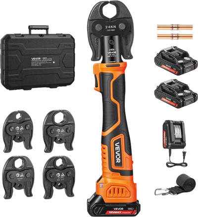 Vevor Press Tool 18V 24KN Compact Pipe Crimping Kit for 1/2