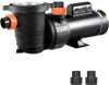 VEVOR Above Ground Pool Pump, 1.5HP/0.35HP, Dual Speed Swimming Pool Pump, High 110 GPM 54 ft Lift, Low 52 GPM 14 ft Lift, 110V 3450 RPM with Strainer Basket, 122°F Max Water Temp, for Hot Tubs Spas