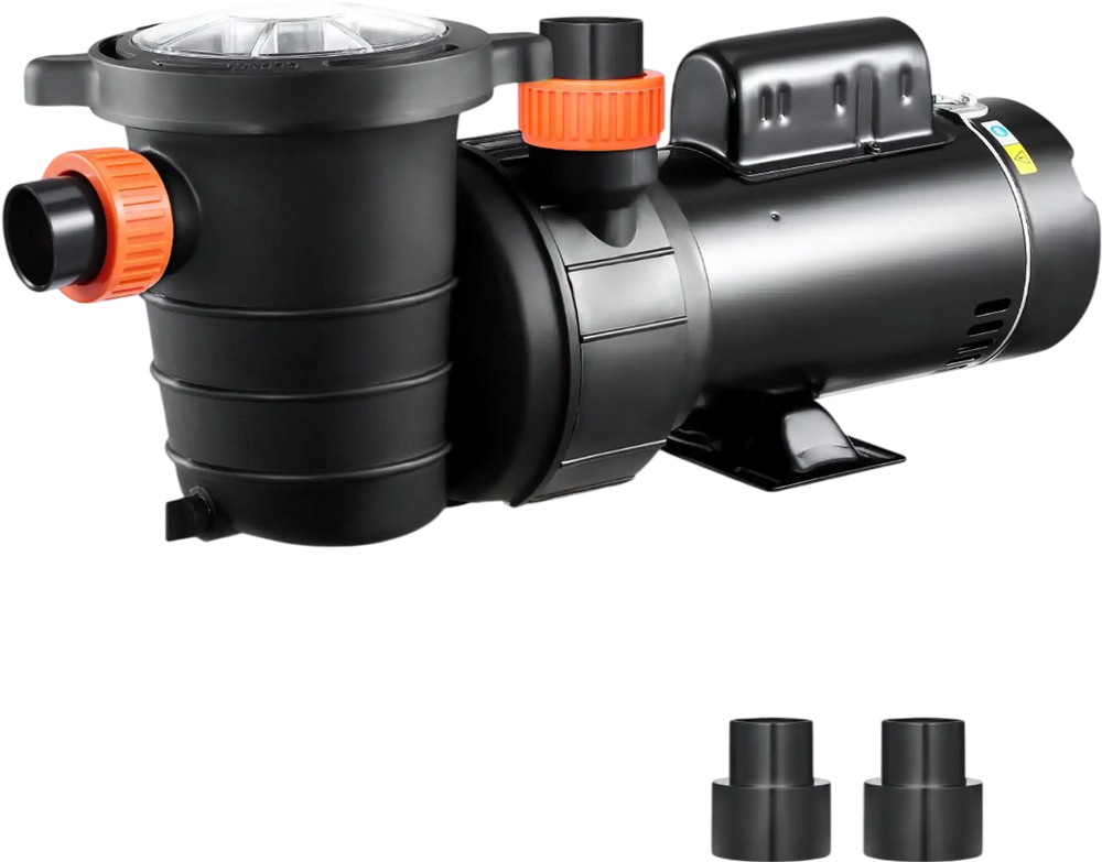 VEVOR Above Ground Pool Pump, 1.5HP/0.35HP, Dual Speed Swimming Pool Pump, High 110 GPM 54 ft Lift, Low 52 GPM 14 ft Lift, 110V 3450 RPM with Strainer Basket, 122°F Max Water Temp, for Hot Tubs Spas
