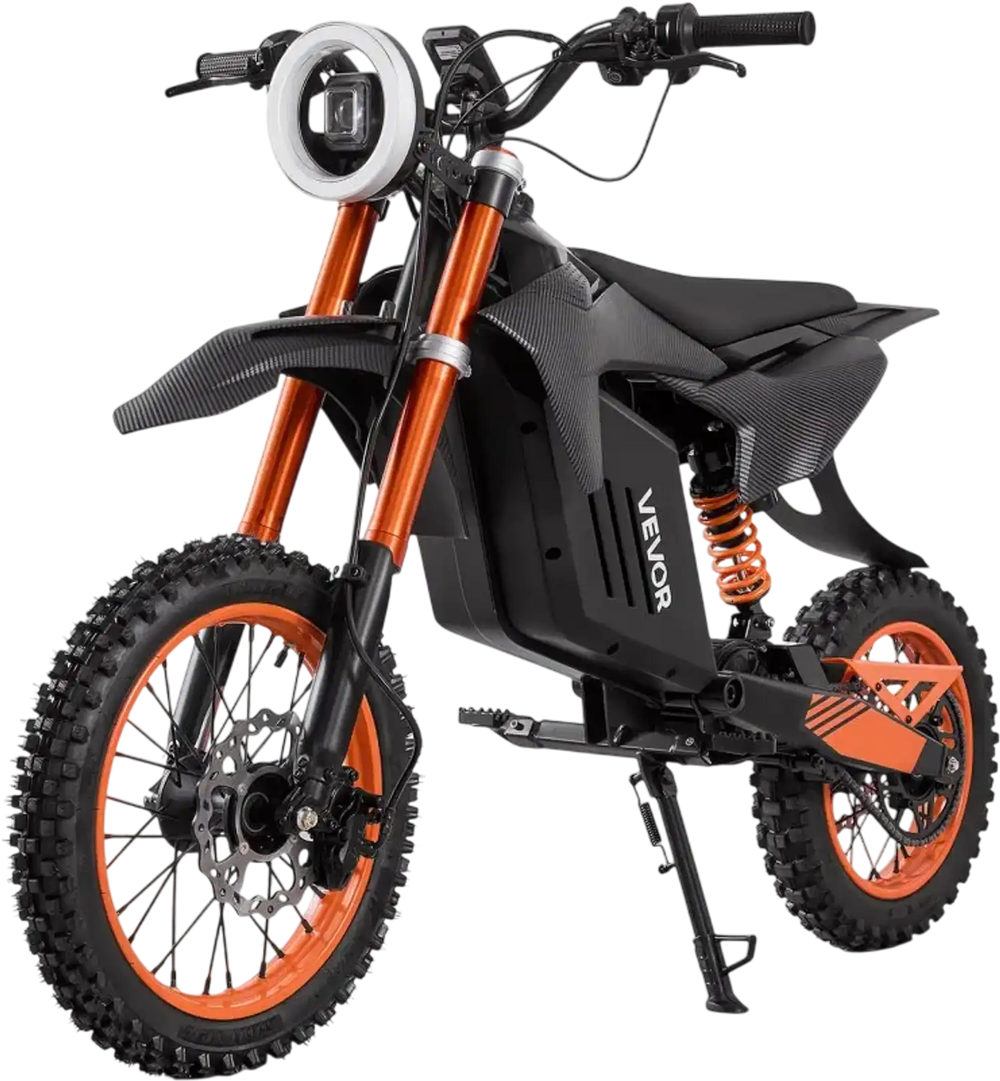 VEVOR Electric Dirt Bike for Teens Adults, 2000W Motor, 31 MPH Speed, 31 Miles Max Range, 48V 22.5Ah Battery, Off-Road Motorcycle with Light, Display, Dual Suspension & Hydraulic Brakes for Age 14+