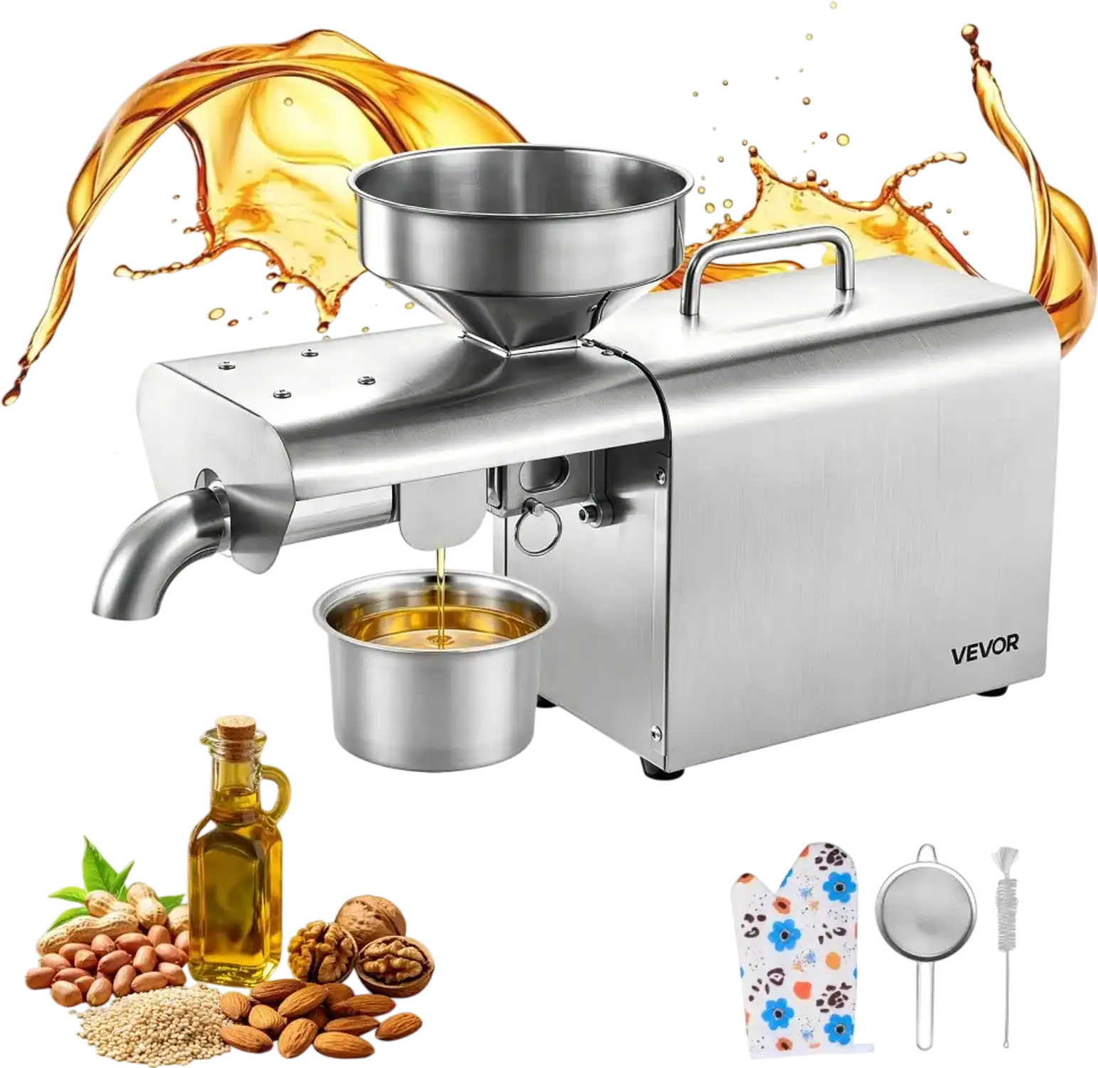 Vevor Oil Press Machine Automatic Electric Oil Maker 8.27 lbs/h 750W New