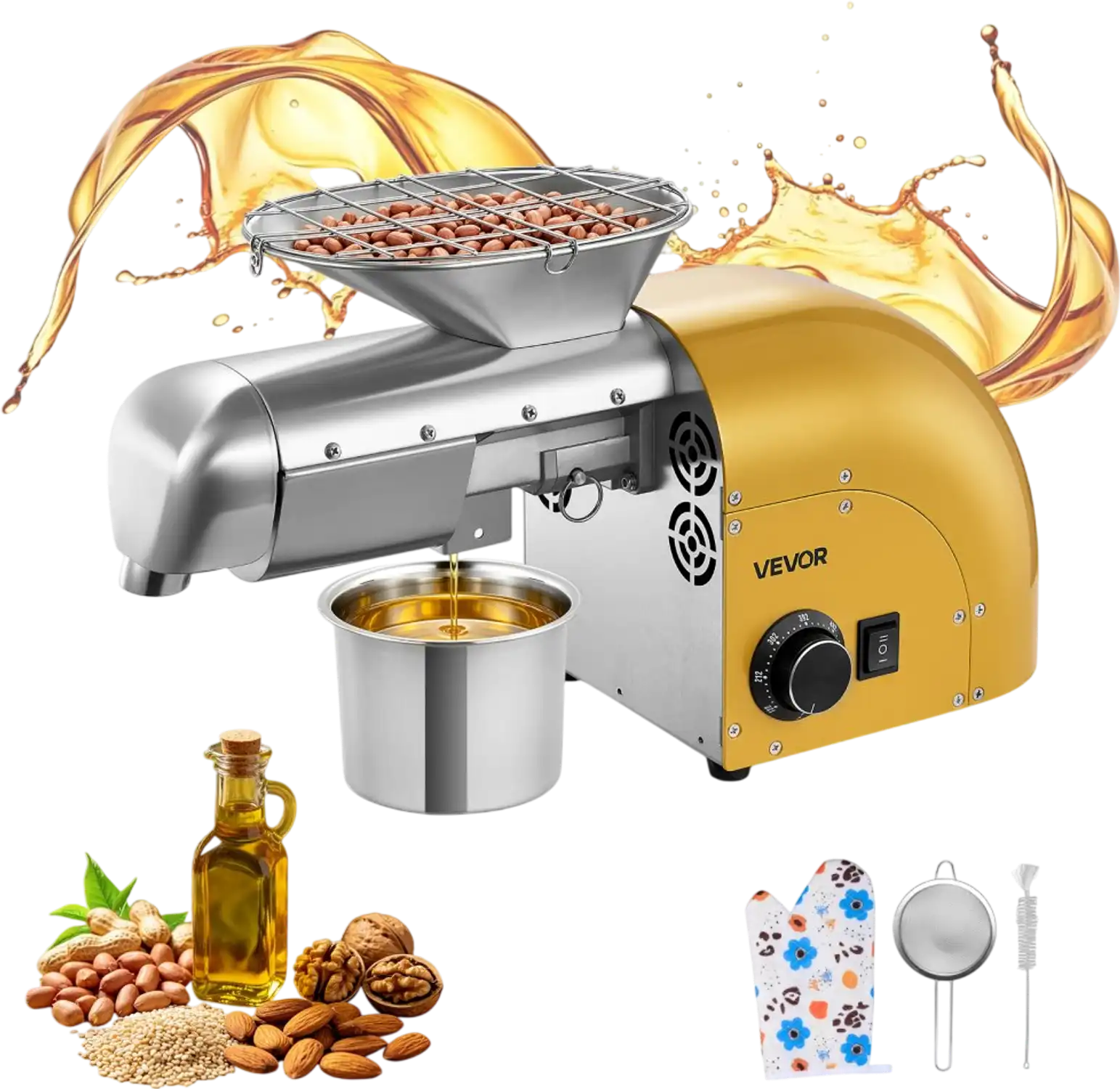 Vevor Oil Press Machine 1250W Automatic Electric Oil Maker New