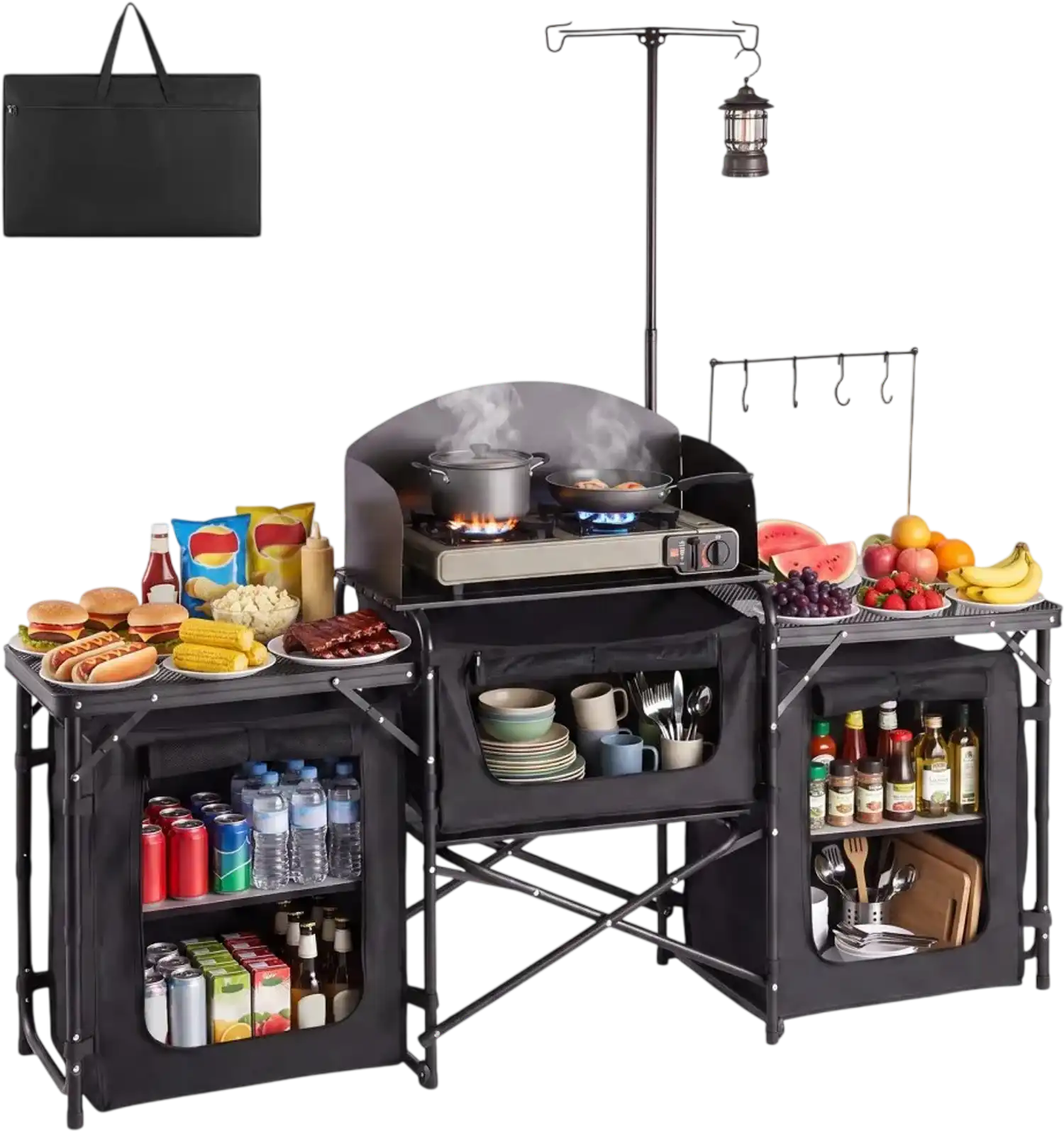 Vevor Camping Table Folding Outdoor Kitchen Cook Station New