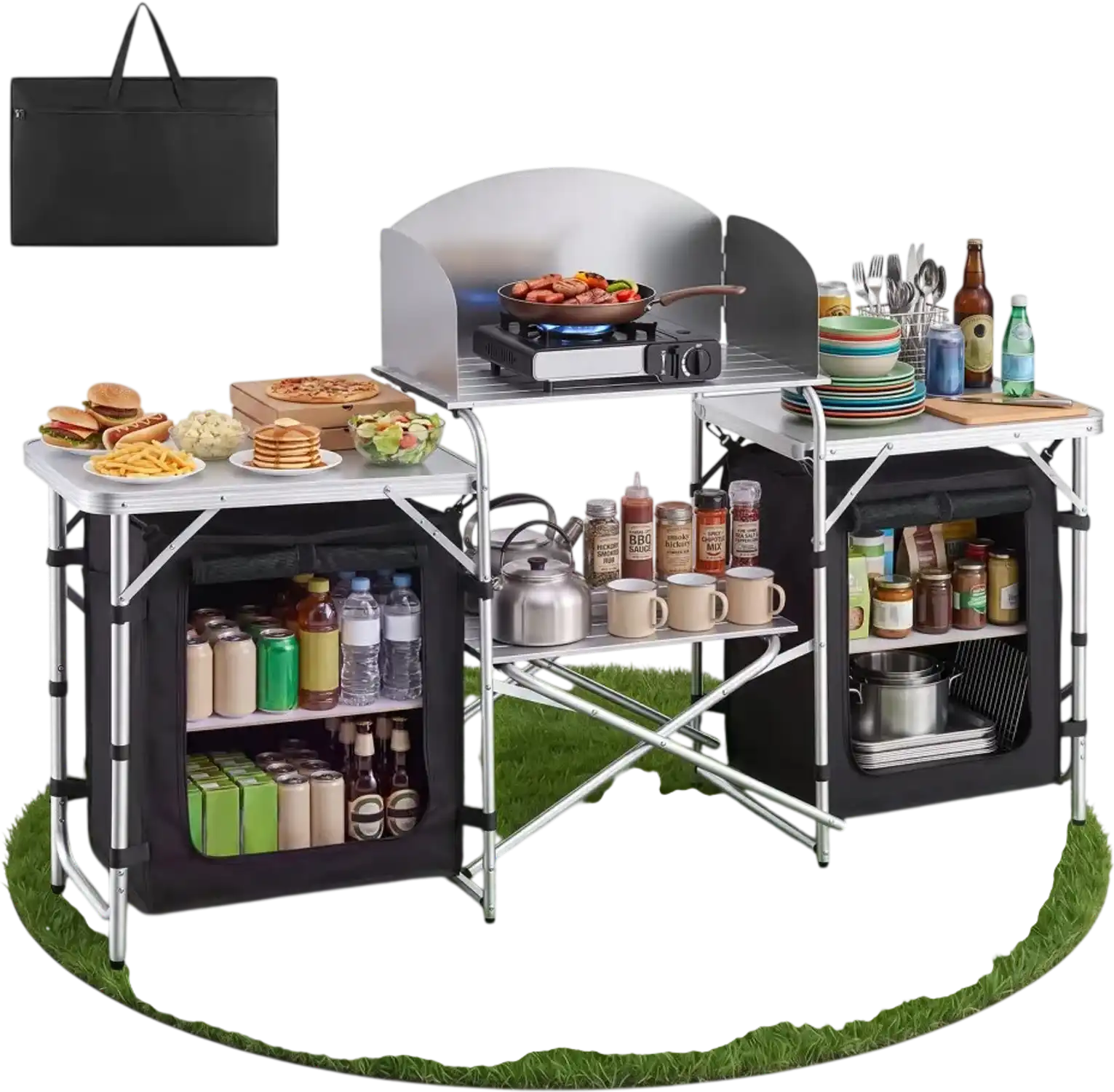 Vevor Camping Table Folding Outdoor Kitchen Cook Station New