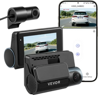 VEVOR Dash Cam Front and Rear, 4K+1080P, WiFi APP Control, Dual Channel Dash Camera for Cars with Built-in GPS, G-Sensor, Front 123° & Rear 125°, 3