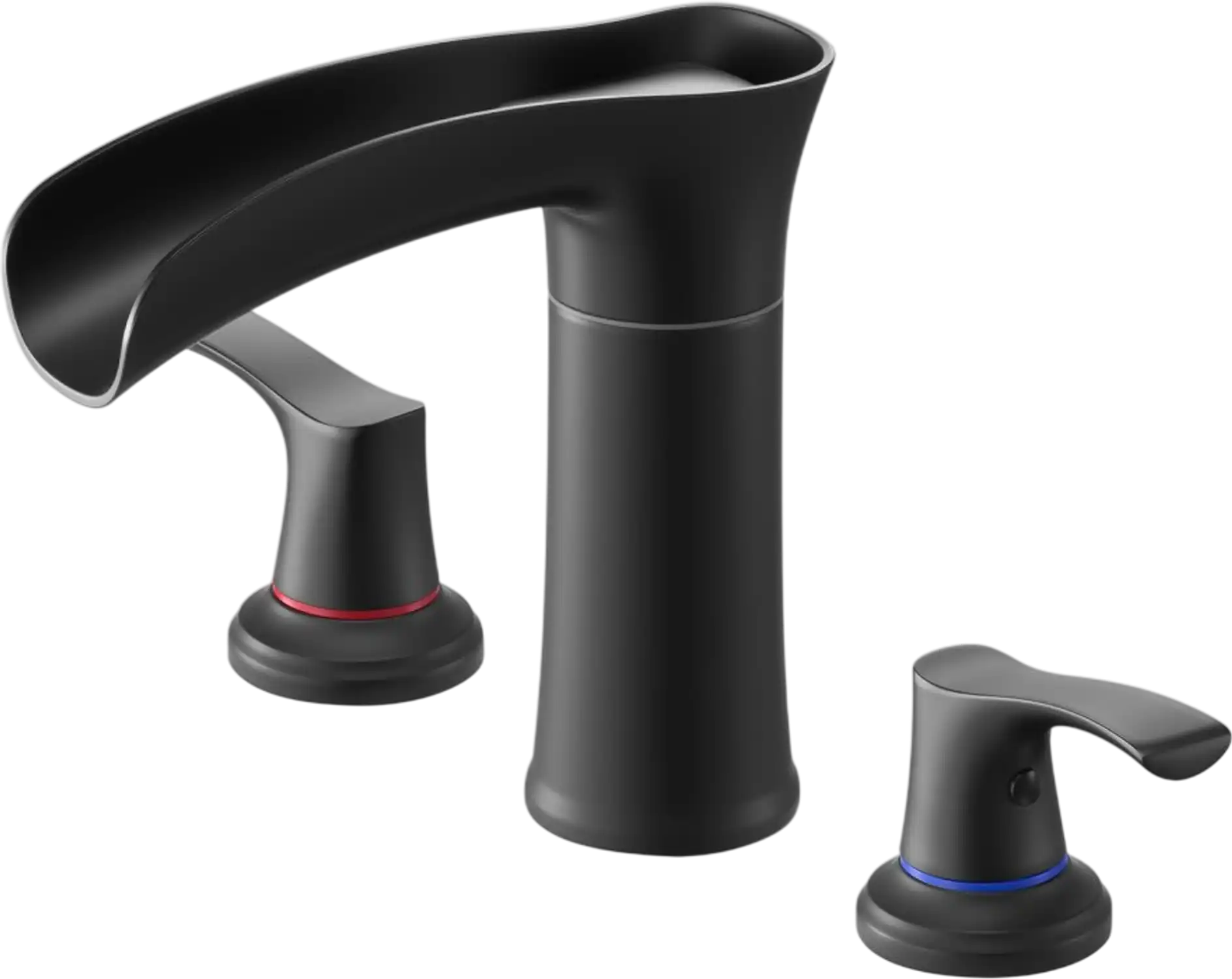 Vevor Tub Faucet Roman Waterfall Deck Mount 3-Hole Matte Black New