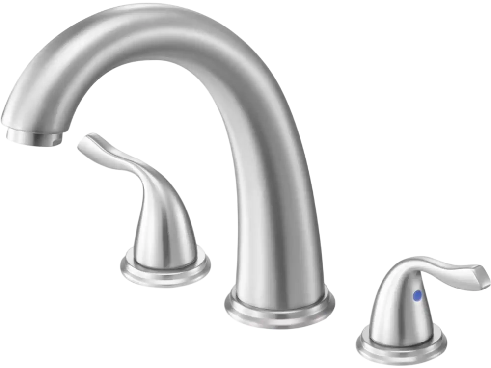 VEVOR Roman Tub Faucet, 3 Hole Waterfall Bathtub Faucet, Gooseneck Bath Tubs Faucets Set with 2 Handles, Roman Tub Faucets Deck Mount for Adult Bathing, Brushed Stainless Steel, High Arc Spout