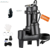 VEVOR Submersible Sump Pump 1/2 HP 5400 GPH Cast Iron Sewage/Effluent Pump, for Basement Septic Tank Residential, Automatic Tethered Float Switch, 2-Inch NPT Discharge, 22 ft Lift, IPX8 Waterproof