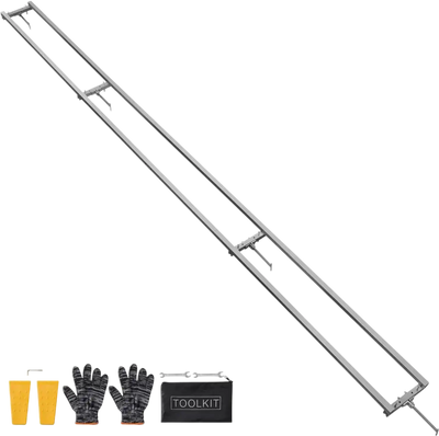 VEVOR Rail Mill Guide System, 12 ft 4 Crossbar Chainsaw Mill Kits, Aluminum Saw Milling Rails System Works with Chainsaw, 2 Wedges, Adjustable Rail Milling Guide Kit for Builders Woodworkers