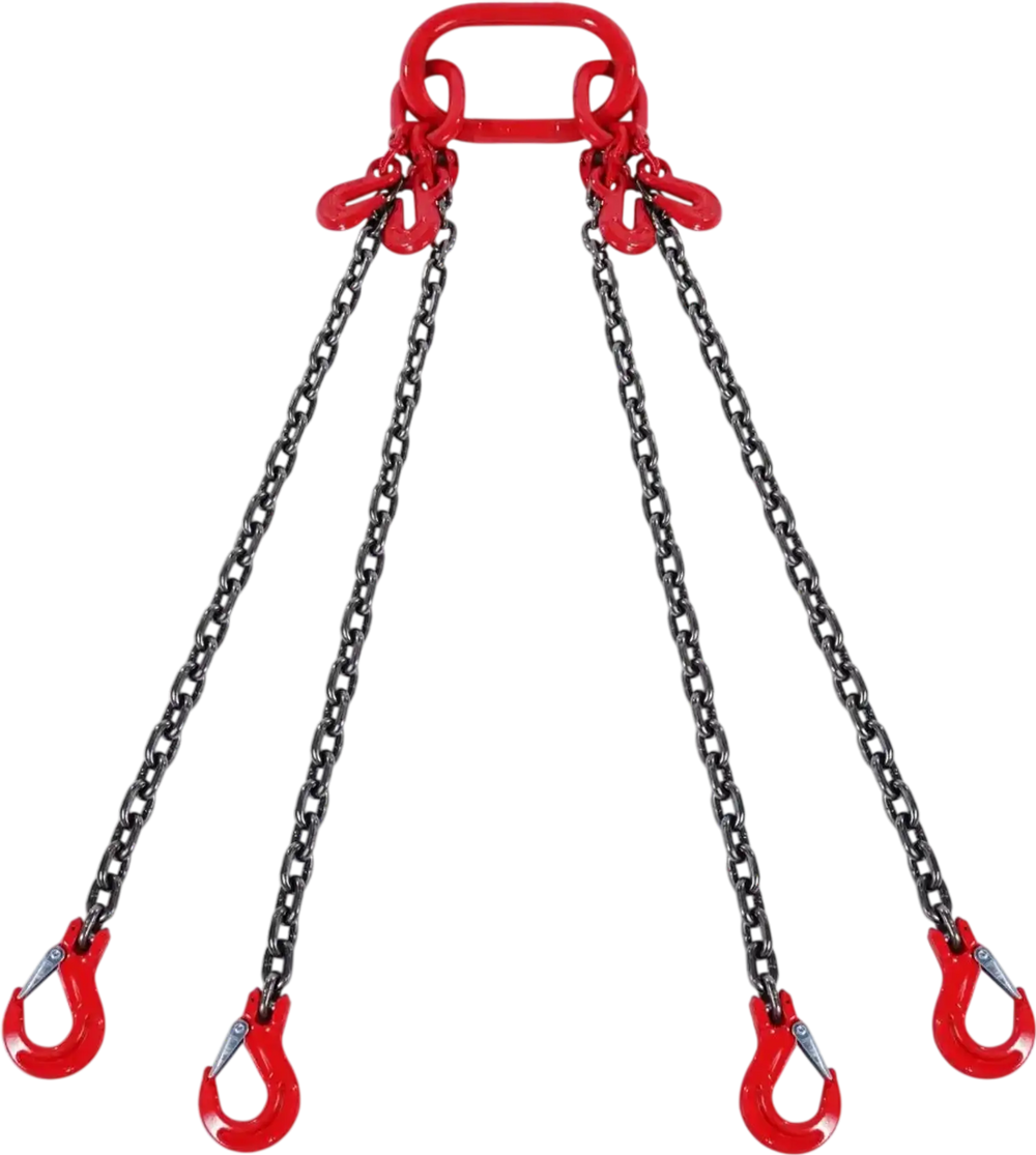 VEVOR Chain Sling, 1/4 inch x 5 ft Lifting Chains with Hooks, G80 Engine Chain Hoist Lifts, 6600 lbs/3 Ton Lifting Sling Chains for Engine Hoist, Engine Lift Chain with 4 Leg Grab Hooks and Adjusters