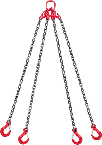 Vevor Chain Sling 3/8 in. x 10 ft. with 4 Leg Grab Hooks 22,900 lb. Capacity New