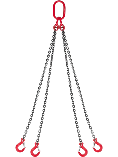 VEVOR Chain Sling, 1/4 in x 5 ft Lifting Chains with 4 Leg Grab Hooks, Heavy Duty G80 Alloy Steel Lifting Sling, 6600LBS Capacity, Adjustable Engine Chain Hoist Lifts for Cargo Security Towing