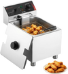 VEVOR Commercial Electric Deep Fryer, 12.15 Qt, 1750W Stainless Steel Countertop Fryer with Basket and Lid, Overheat Protection, Temp Control, Adjustable Feet for Commercial Restaurant Use, Silver