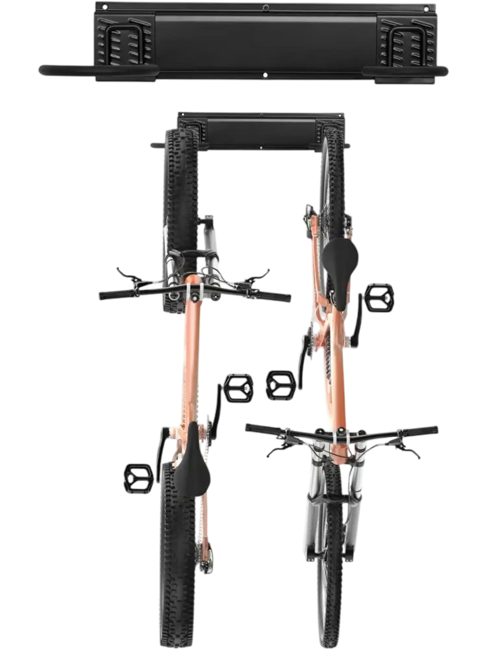 VEVOR Bike Storage Rack, 2 Bike Racks, Wall Mount Bike Storage Hanger, Home and Garage Organizer, Customizable for Various Bike Sizes, Adjustable Holder for Space Saving, Holds Up to 100 lbs, 17-inch