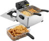 VEVOR Commercial Electric Deep Fryer, 9.51 Qt, 1700W Stainless Steel Countertop Fryer with Large & Small Baskets, Overheat Protection, Temp Control, Timer, Detachable for Home Restaurant Use, Silver
