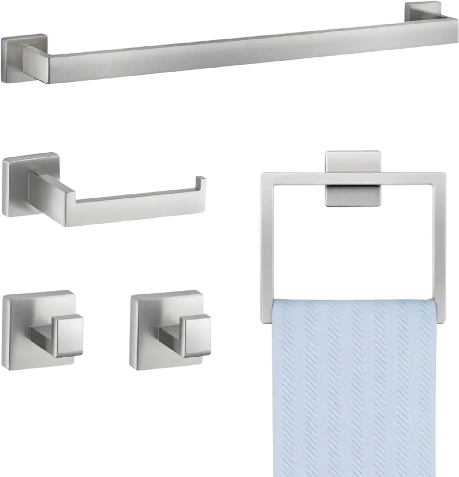 Vevor Bathroom Hardware Set Brushed Nickel 5-Piece 24