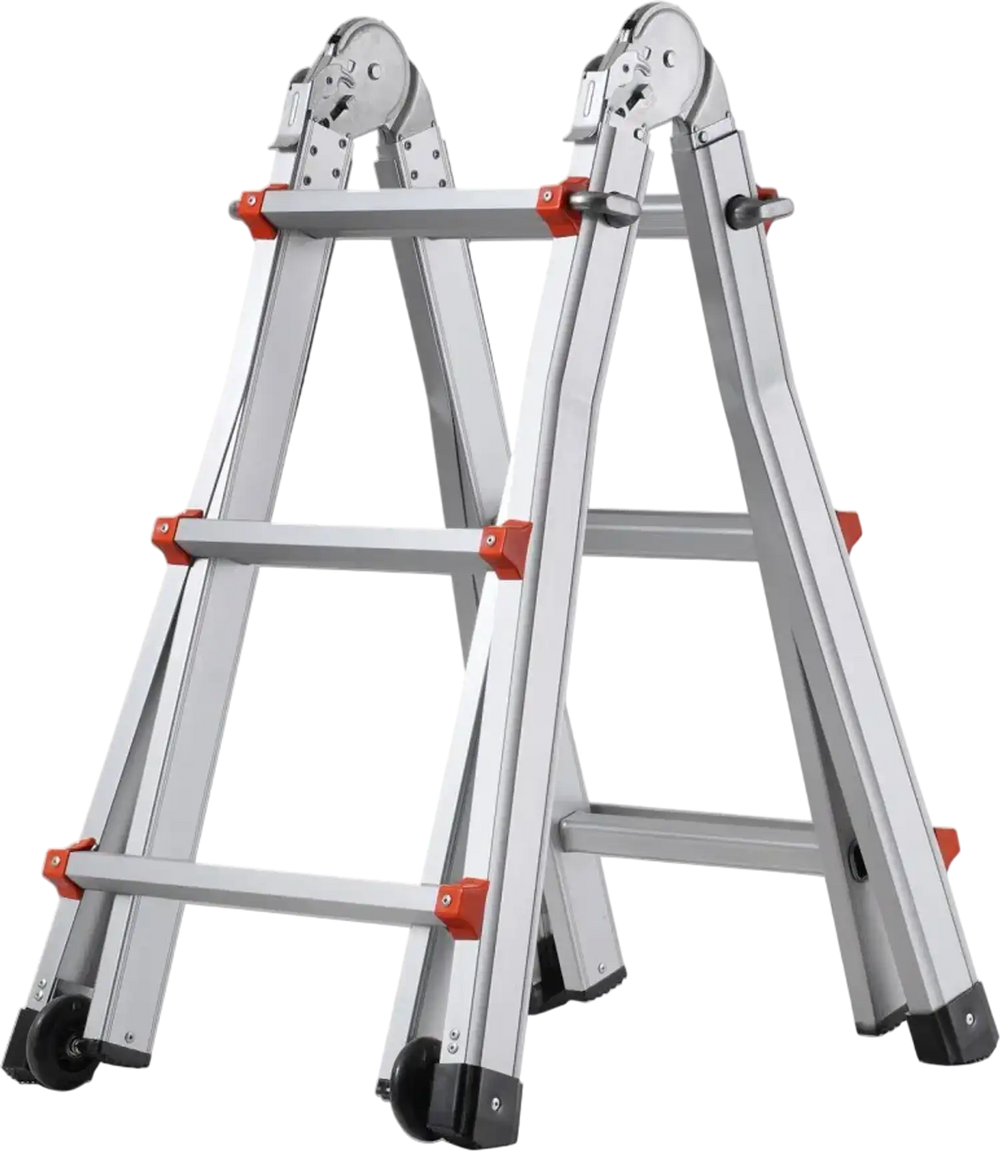 VEVOR Telescoping Ladder A Frame, 11 FT Compact Aluminum Extension Ladder, Multi-Function Portable Collapsible RV Ladder, Telescopic Ladder for Homework Stairs Indoor Outdoor Roof, 330lb Load