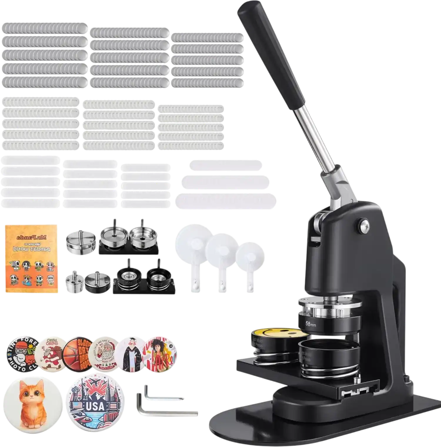 Vevor Button Maker 3-in-1 Plastic Pin Maker Kit New