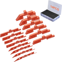 VEVOR Router Table Adjustment Bars, 14-piece Set, Durable Aluminum Construction Blocks for Measuring Depths, Heights, and Angles, Includes Engraved Measurements and Carrying Case, Ideal for Router