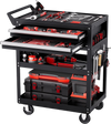 VEVOR 5-Tier Tool Cart with Wheels, 400 lbs Load Capacity, Rolling Work Cart with 2 Drawers & Pegboard, Mechanic Tool Storage Organizer with Locking System for Garage, Warehouse and Repair Shop, Black