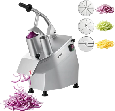 Vevor Food Processor Commercial Electric Vegetable Cutter with 3 Discs New
