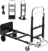 VEVOR 2 in 1 Folding Hand Truck, 500 lbs Load Capacity for 4-Wheel Mode, Convertible Hand Truck Dolly with Wheels & Adjustable Handle, Portable Trolley Dolly for Moving Home, Office, Warehouse