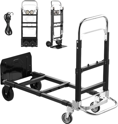 Vevor Hand Truck 2-in-1 Folding Dolly 500 lbs Capacity New